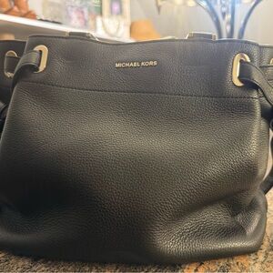 Michael Kors Black Pebbled Leather Shoulder Bag